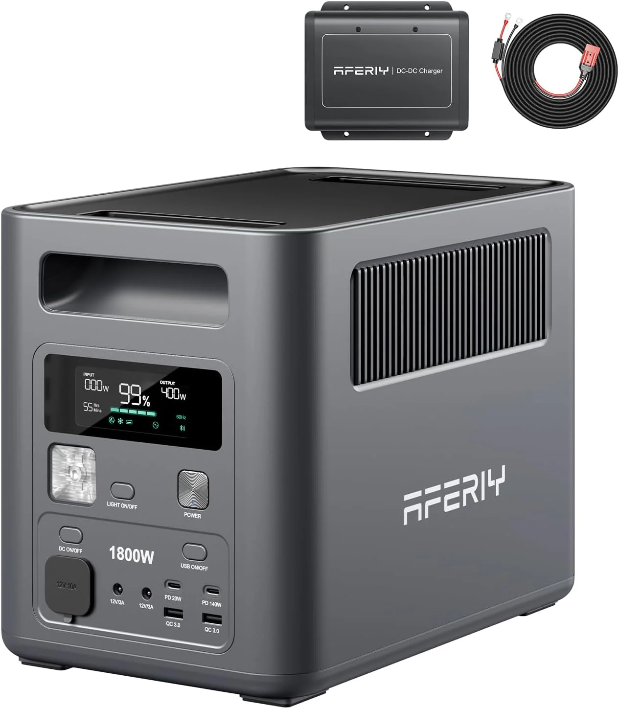 AFERIY P180 Portable Power Station with DC to DC Charge, 1024Wh 1800W, Fast Charging 0-90% in 60 Minutes, LiFePO4 Portable Battery with UPS, BMS, Solar Power Station for Camping, Home, Office