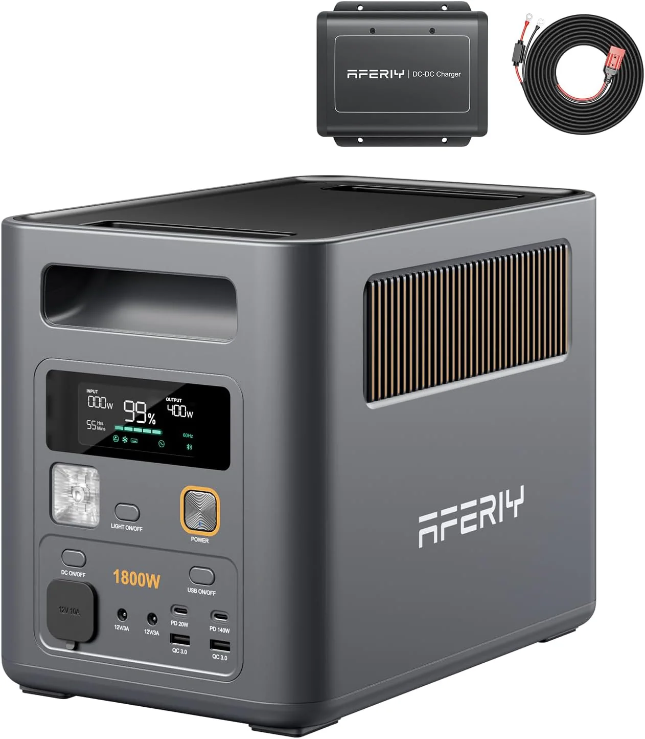 AFERIY P180 Portable Power Station with DC to DC Charge, 1024Wh 1800W, Fast Charging 0-90% in 60 Minutes, LiFePO4 Portable Battery with UPS, BMS, Solar Power Station for Camping, Home, Office - Image 2