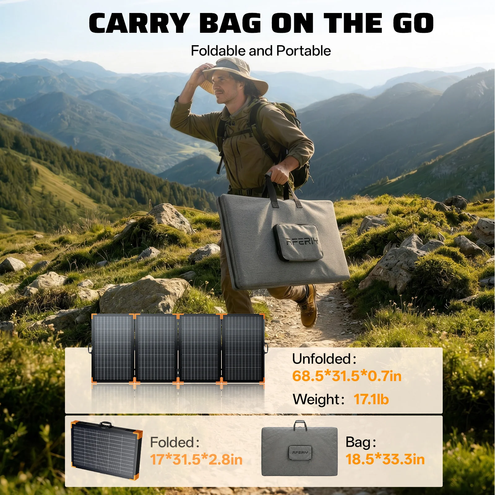 AFERIY SA200 200W Bifacial Portable Solar Panel - Image 6